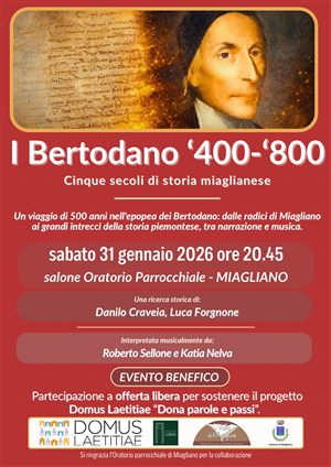 I Bertodano '400 - '800: serata benefica storico culturale