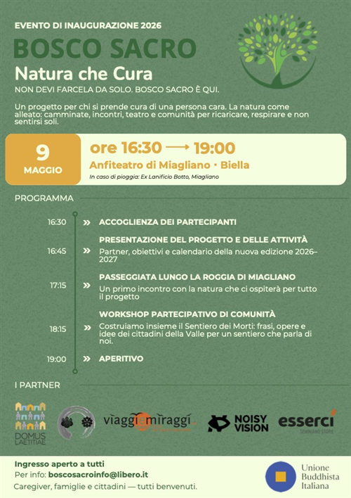09/05/2026 evento di inaugurazione: Bosco Sacro