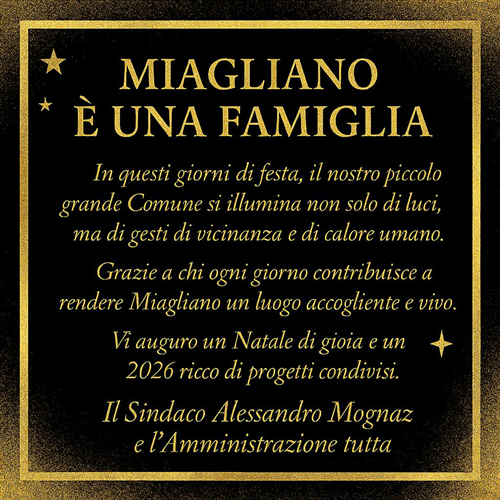 Auguri dall'Amministrazione: Natale 2026