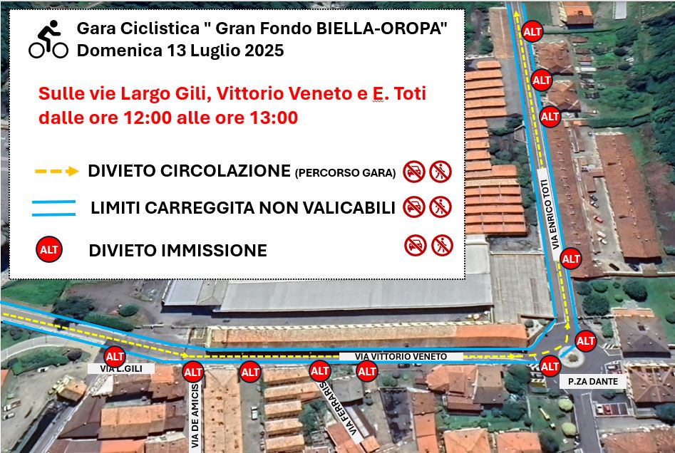 Mappa prescrizioni Gran Fondo Biella Oropa